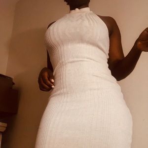 You Disappear Cream Bodycon Dress